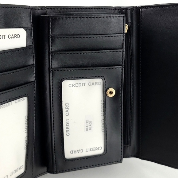 Move&Moda Black Patent Mock-Croc Trifold Wallet  Clutch - Picture 6 of 13